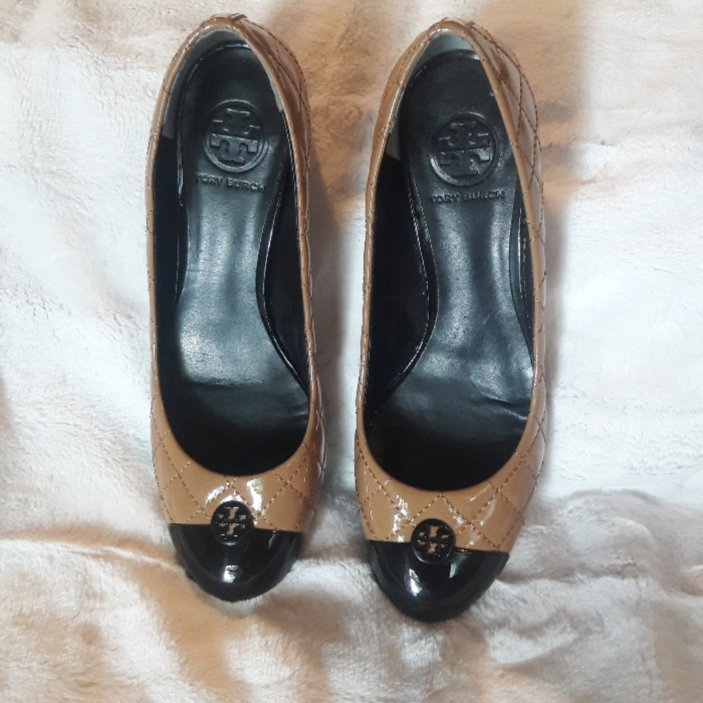 Tory Burch Patent Leather Quilt Stitch Heel